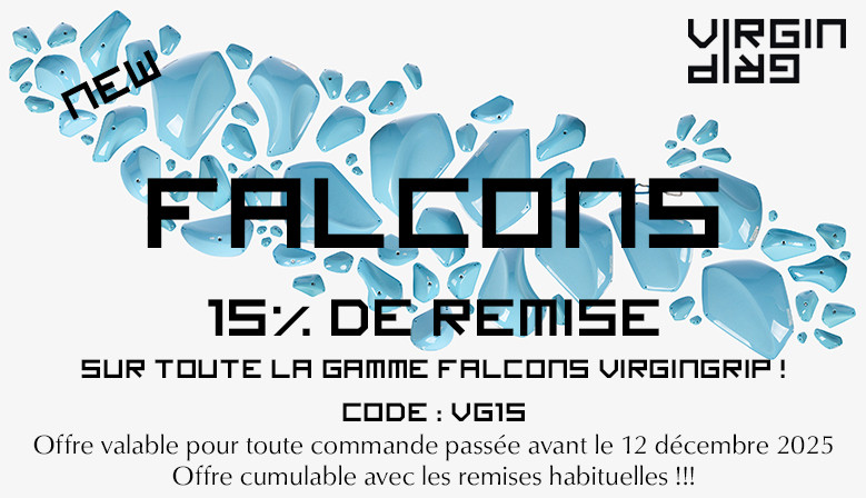 VirginGrip - Falcons et remise 15% sur toute commande VG avant le 12 d&eacute;cembre 2025